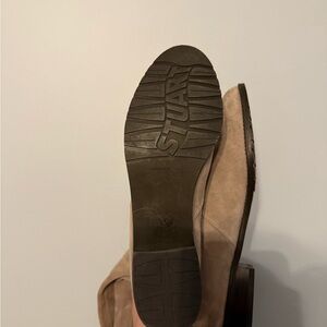 Stuart Weitzman Tan Suede Boots with Textured Sole